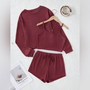 Women's Burgundy Loungewear Set